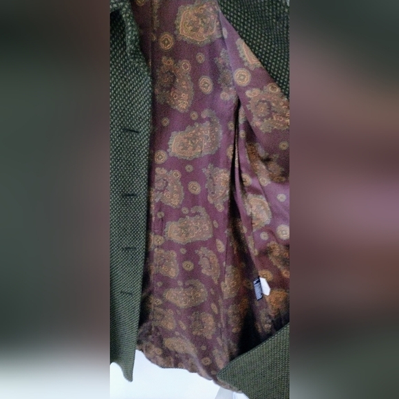 Donna Karan DKNY Green Wool Blend Maxi Coat Long Winter Trench Size 8 - Picture 11 of 14